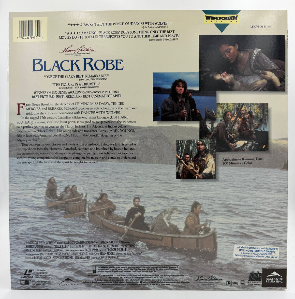 Black Robe Widescreen Edition LaserDisc LD (1992) - MCA Home Video Canada / Alliance Releasing - EX