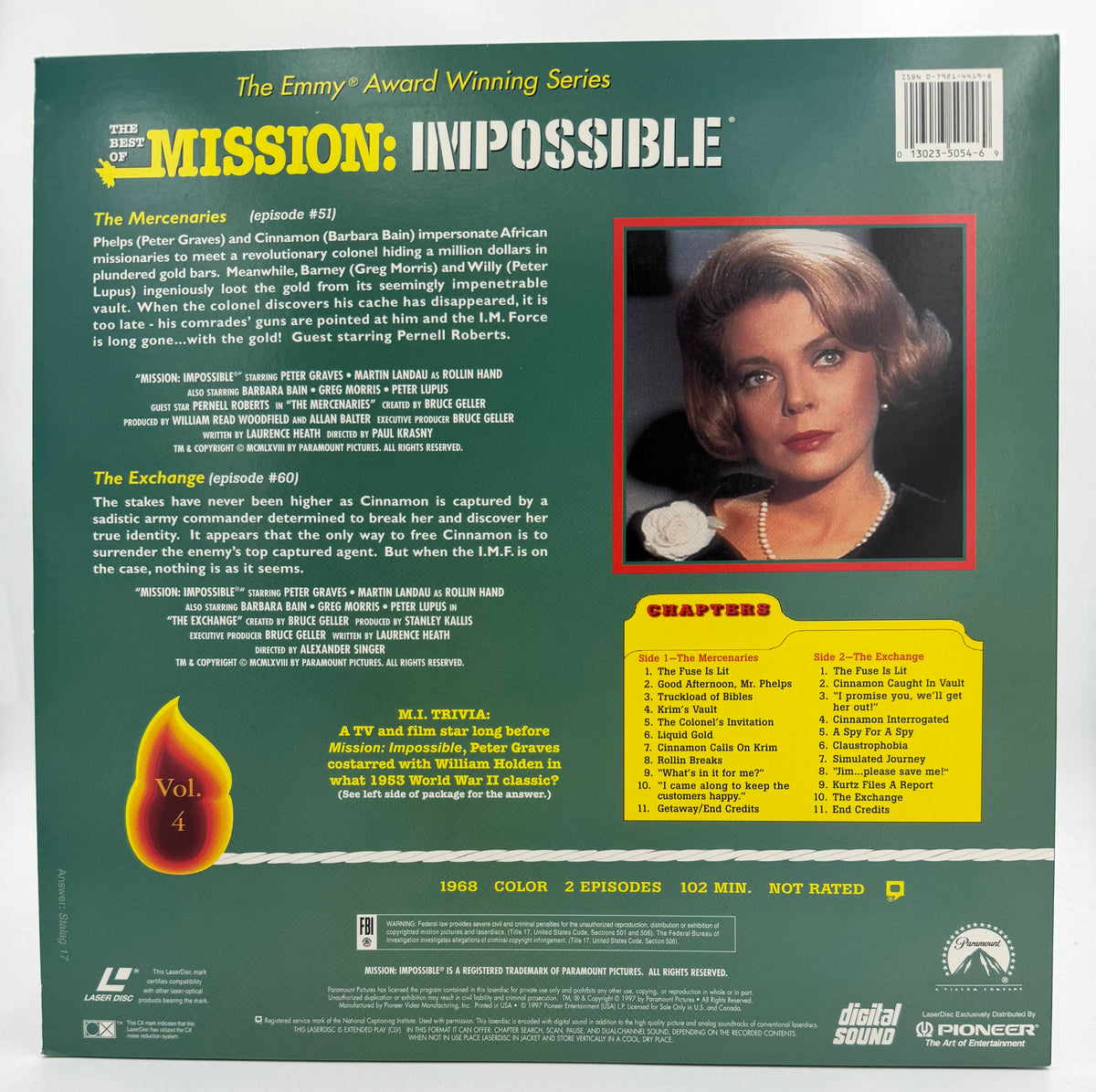 The Best of Mission: Impossible Vol. 4 LaserDisc LD (1997) - Paramount Home Video / Pioneer - EX