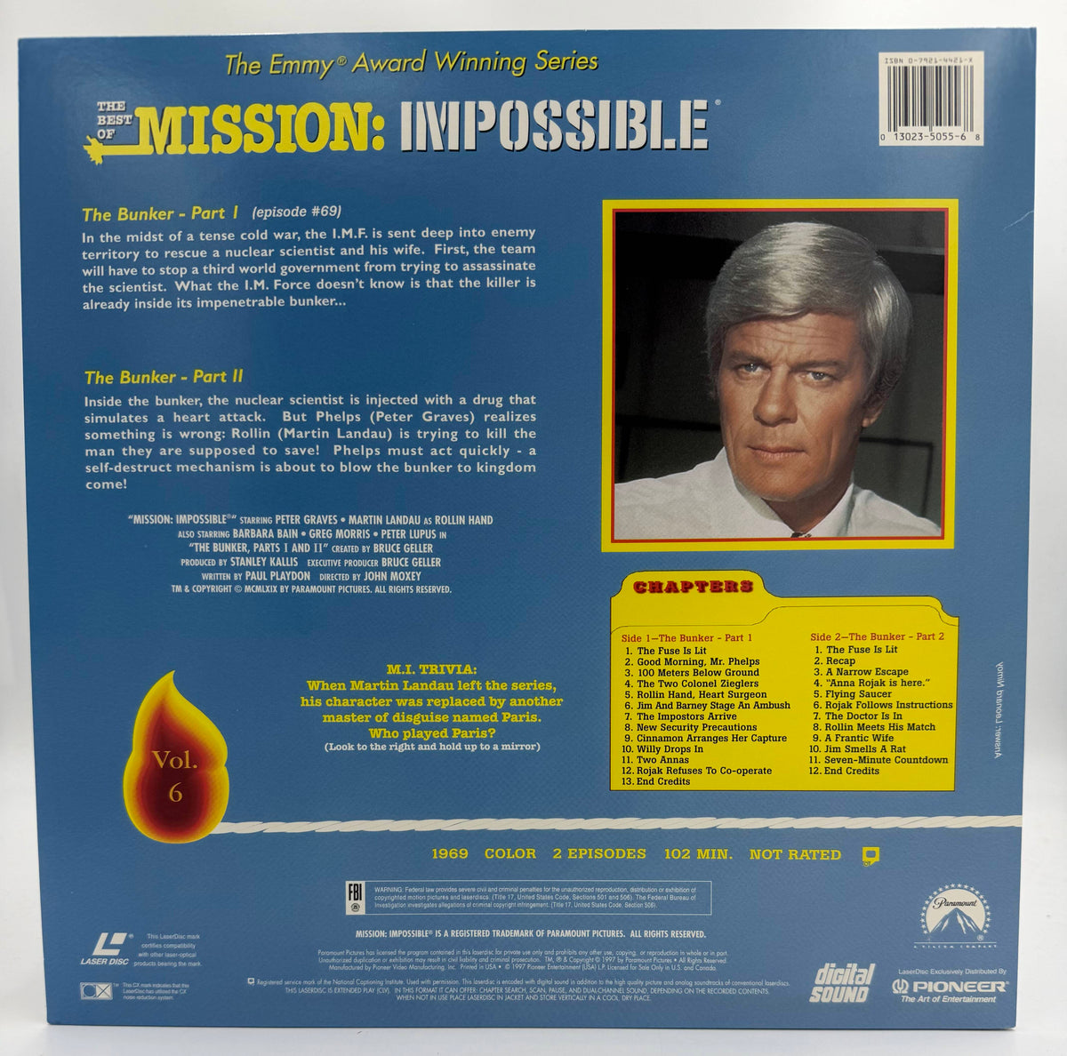 The Best of Mission: Impossible Vol. 6 LaserDisc LD (1997) - Paramount Home Video / Pioneer - EX