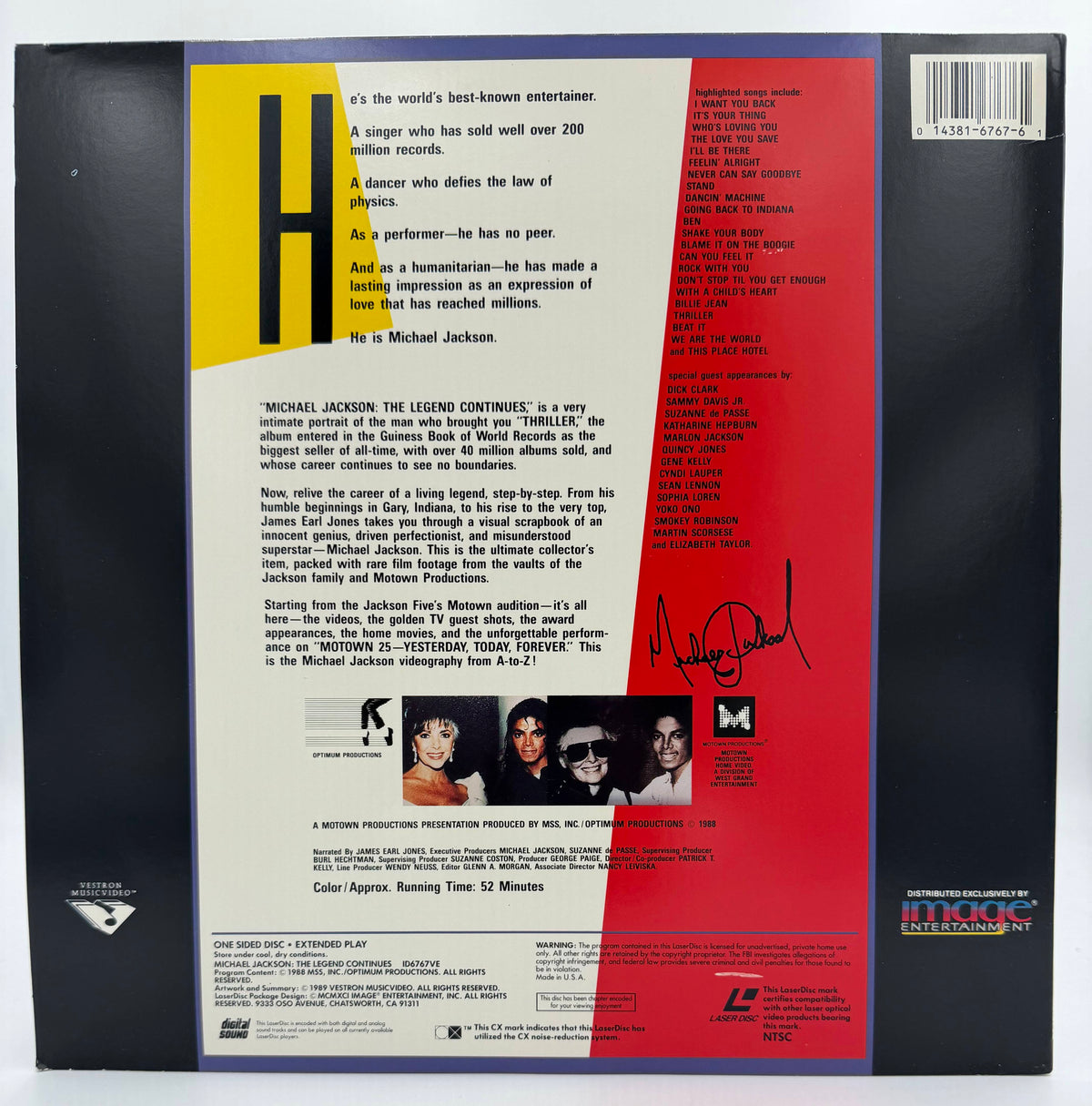 Michael Jackson: The Legend Continues LaserDisc LD (1989) - Vestron MusicVideo / Image Entertainment - EX