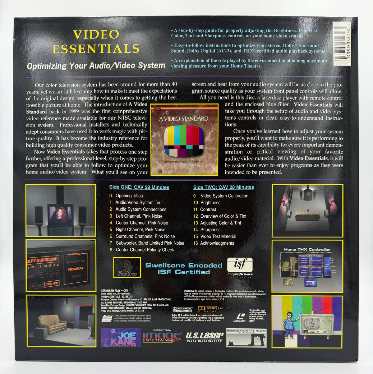 Video Essentials: Optimizing Your Audio/Video System LaserDisc LD (1996) - Joe Kane Productions / Image Entertainment - EX
