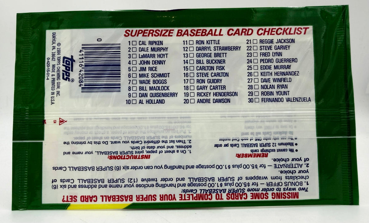 1984 Topps Super Baseball Giant Picture Cards Sealed Wax Pack (Lot of 4)