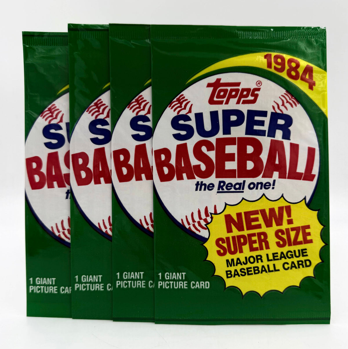 1984 Topps Super Baseball Giant Picture Cards Sealed Wax Pack (Lot of 4)