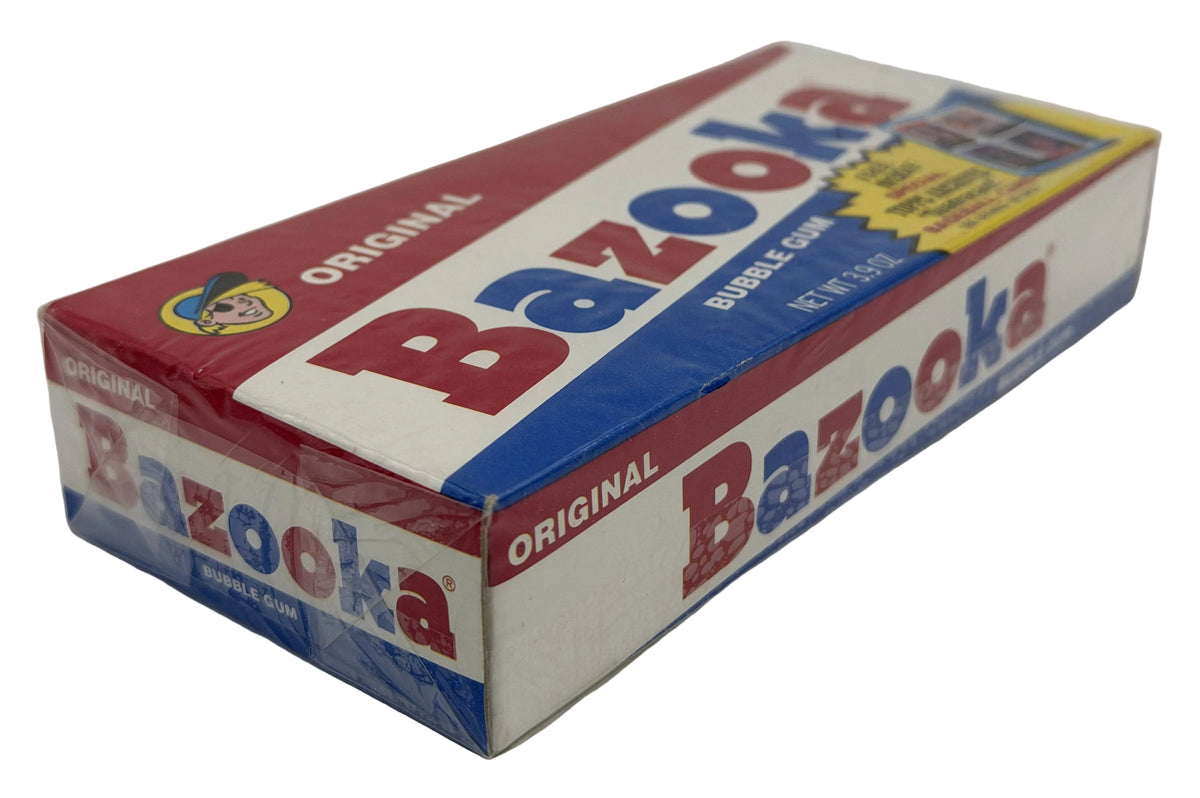 1988 Bazooka Original Bubble Gum 10-Pack Box featuring the Topps Archives "Quadracard" Baseball Cards - Sealed