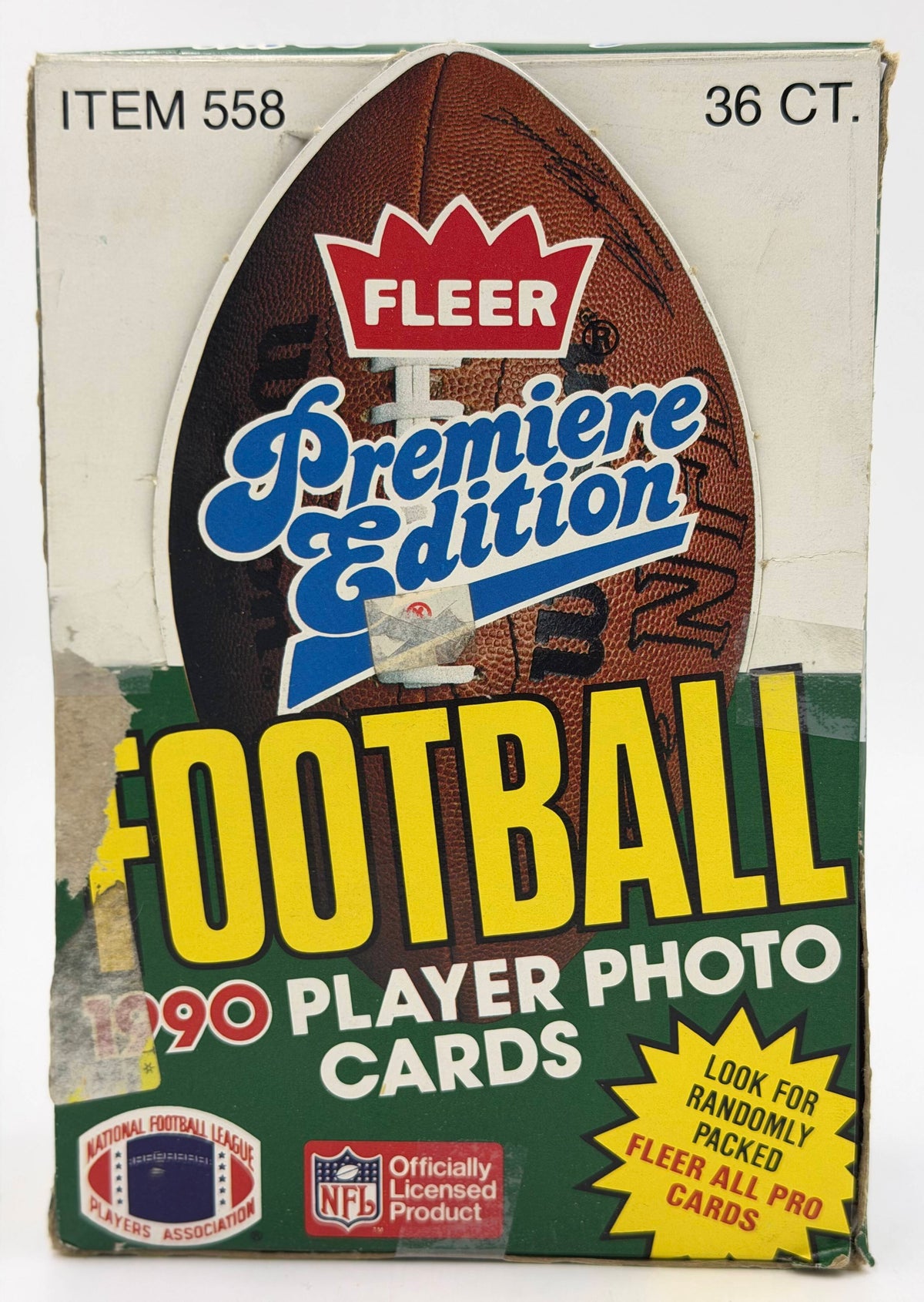 1990 Fleer NFL Football Premiere Edition Trading Card Unopened Wax Box (36 Packs) Joe Montana, Barry Sanders