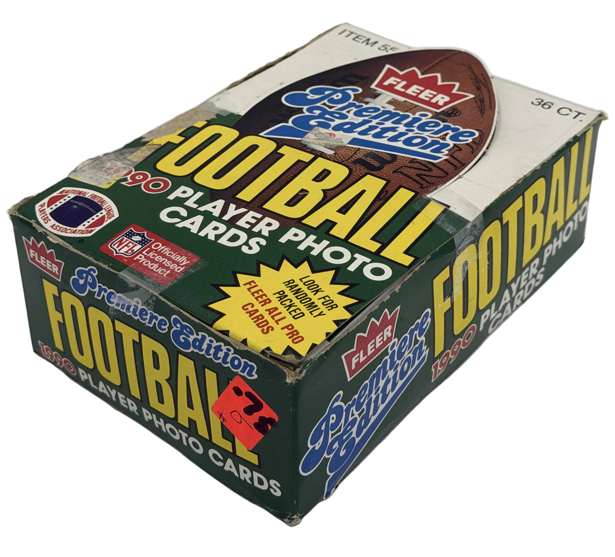 1990 Fleer NFL Football Premiere Edition Trading Card Unopened Wax Box (36 Packs) Joe Montana, Barry Sanders