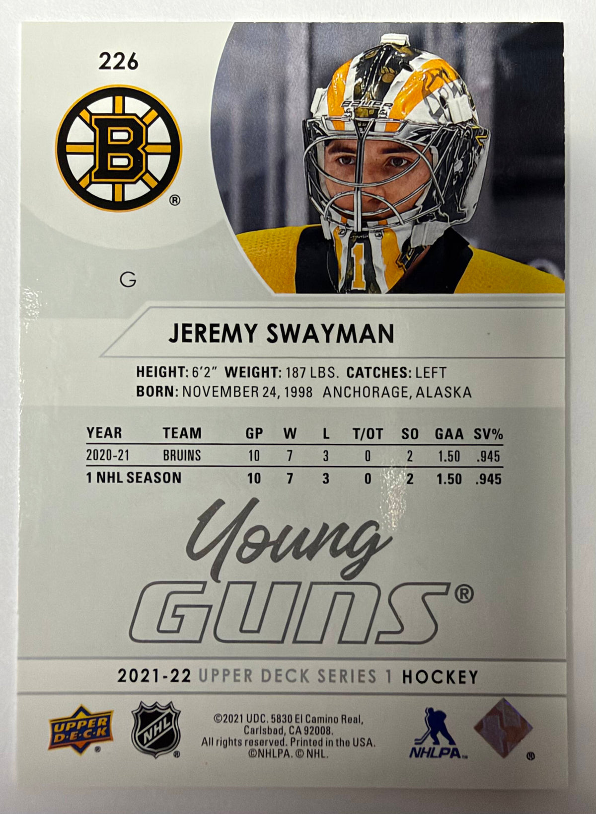 2021/22 Upper Deck Series 1 Hockey Card Base Set & Young Guns (250 Cards) NMT / MT
