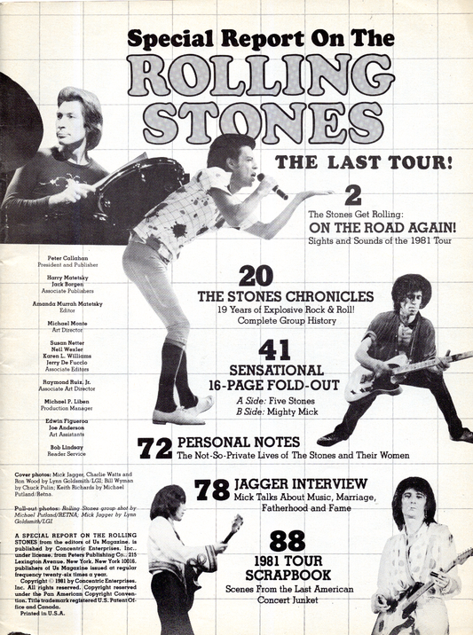 Vintage 1981 Rolling Stones Special Report Magazine – "The Last Tour!" Special Issue (Us Magazine)