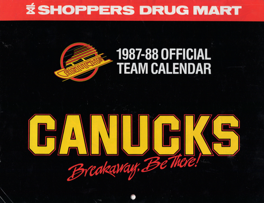 Vintage 1987-88 Vancouver Canucks Official Team Calendar – Shoppers Drug Mart Promo