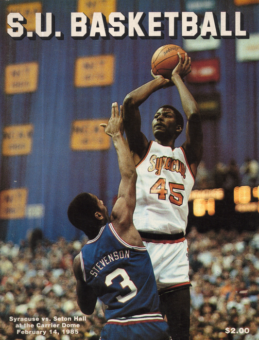 Vintage 1985 Syracuse vs. Seton Hall Basketball Game Program (Carrier Dome) (Feburary 14 1985)