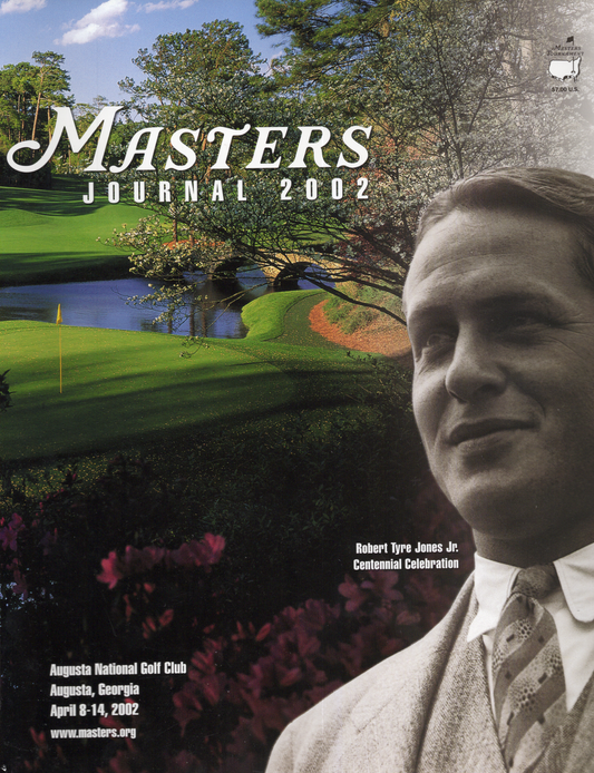 Vintage 2002 Masters Golf Tournament Official Journal – Bobby Jones Centennial Cover (Tiger Woods 3rd Win)