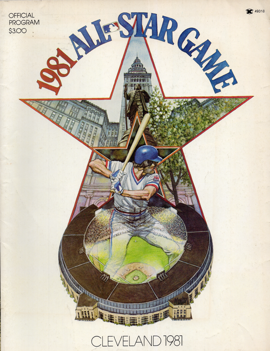 1981 MLB All-Star Game Official Souvenir Vintage Program (August 9 1981) Cleveland Stadium