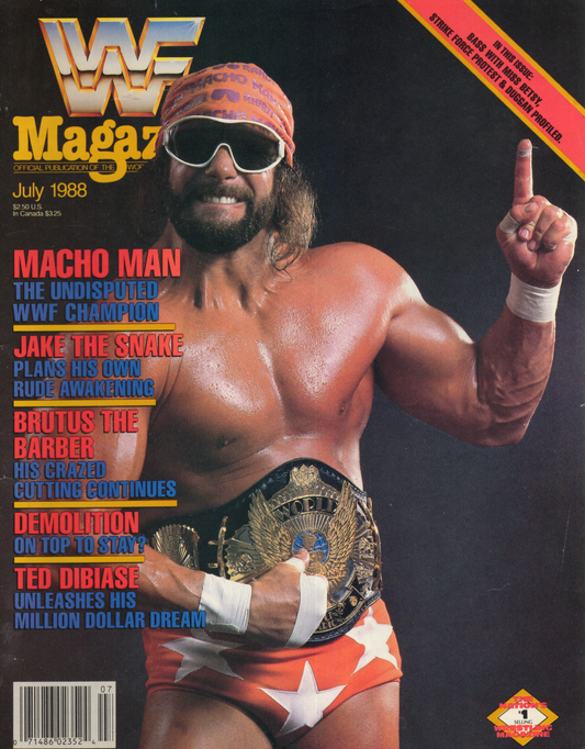 1988 WWF Magazine Macho Man Randy Savage WWF Champion Vintage Magazine