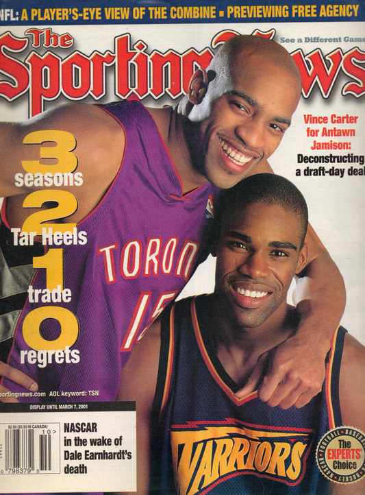 2001 The Sporting News Newspaper- Vince Carter & Antawn Jamison Cover EX Condition