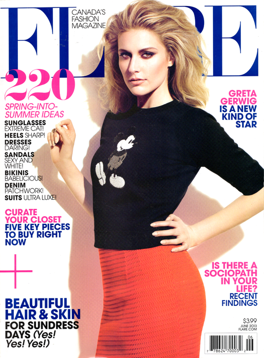 2013 Flare Magazine- Greta Gerwig is A New Kind of Star Fashion Magazine (June 2013) VG Condition