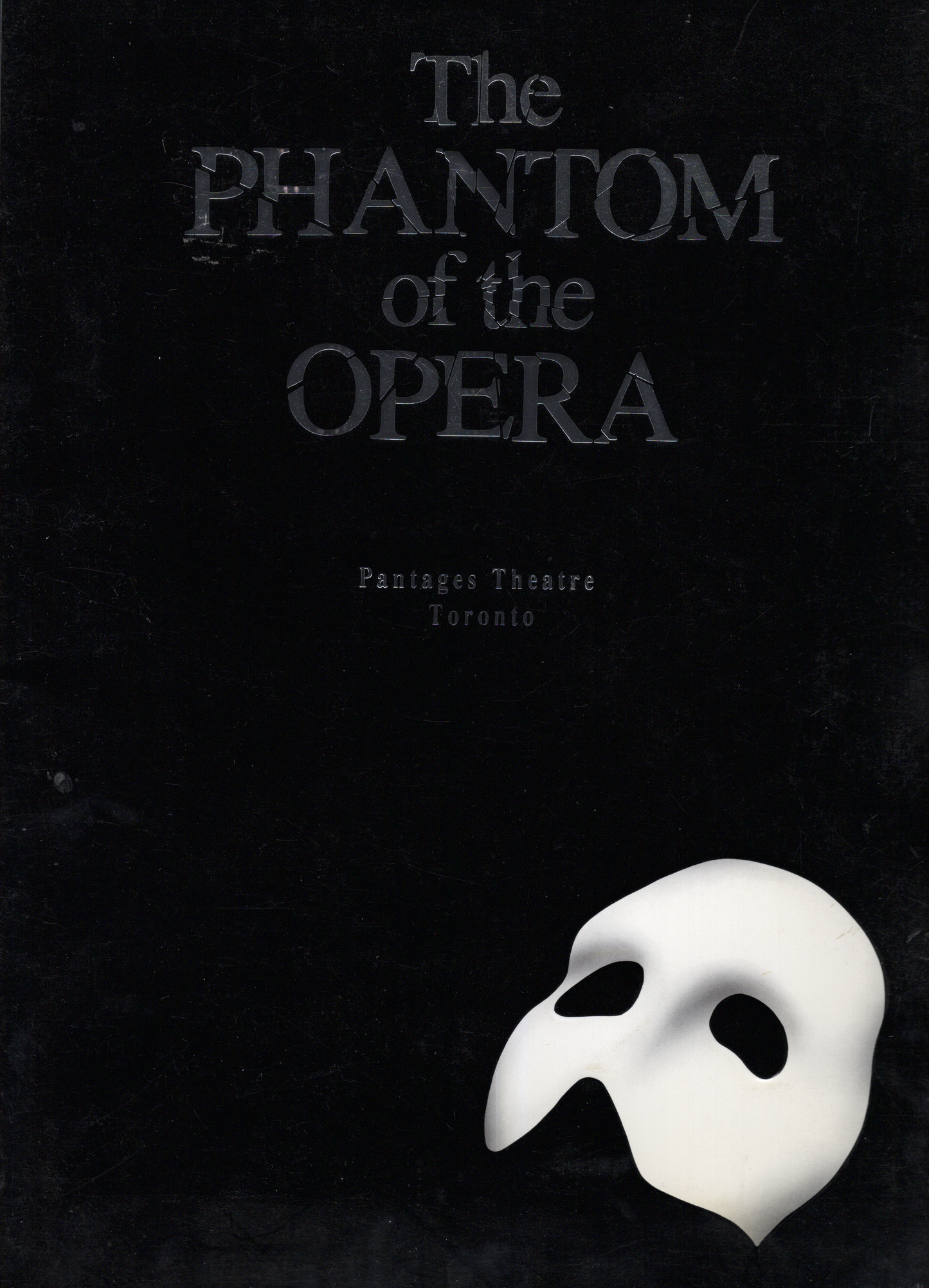 Vintage 1989 The Phantom of the Opera Official Souvenir Program (Toronto Pantages Theatre)