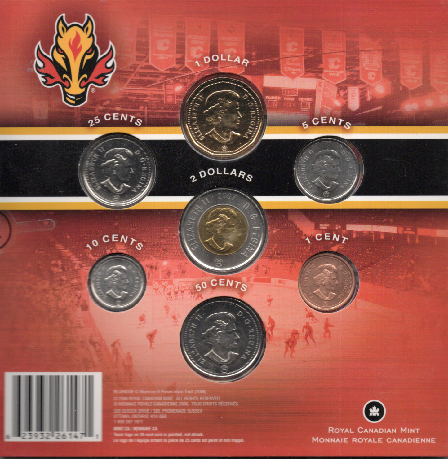 2006-07 Royal Canadian Mint Calgary Flames Official NHL 7-Coin Set