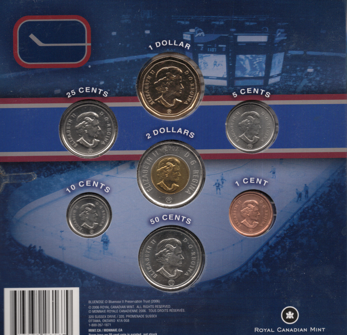 2006-07 Royal Canadian Mint NHL Vancouver Canucks Official Coin Set (7-Coin Pack)
