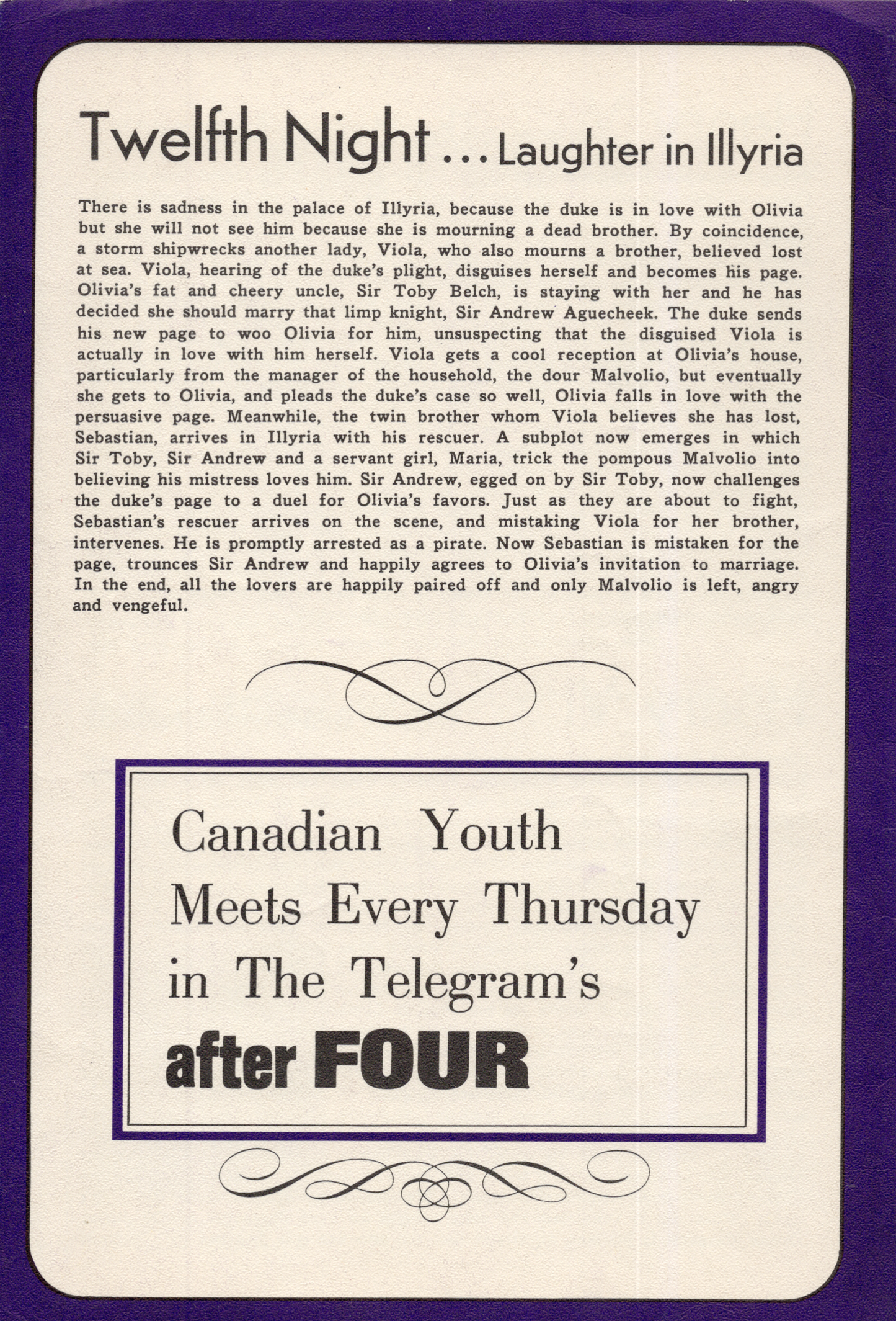 Vintage Stratford Festival Official Souvenir Program (Stratford Ontario Theatre Canada)
