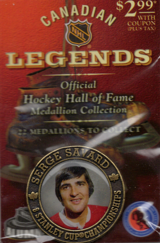 2003-04 NHL Canadian Legends Serge Savard Official Hockey Hall of Fame Medallion