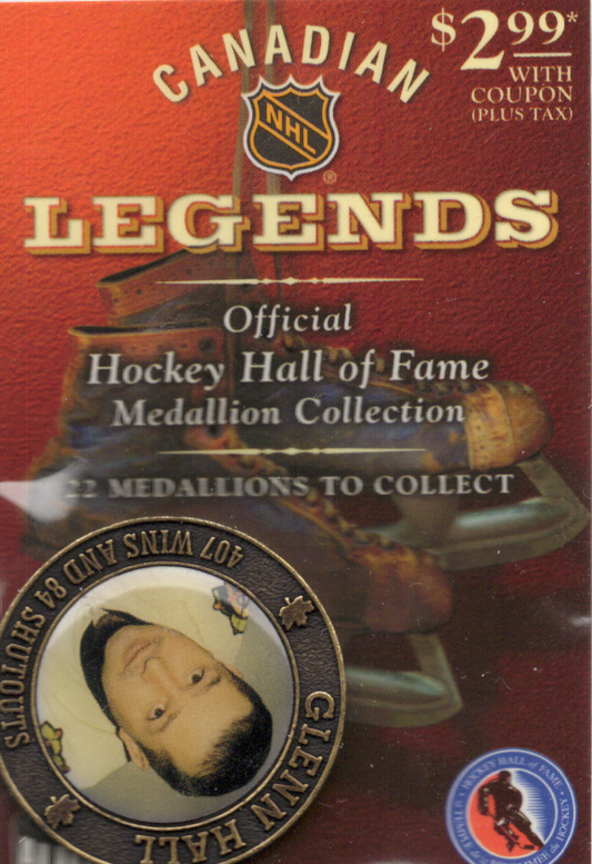 2003-04 NHL Canadian Legends Glenn Hall Official Hockey Hall of Fame Medallion