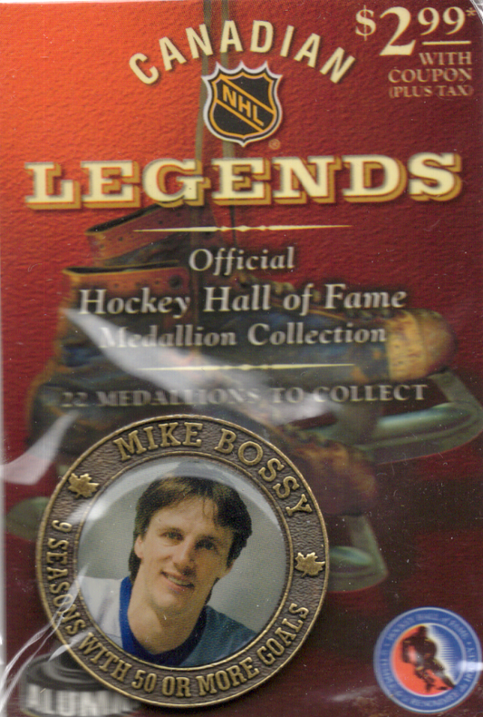 2003-04 NHL Canadian Legends Mike Bossy Official Hockey Hall of Fame Medallion
