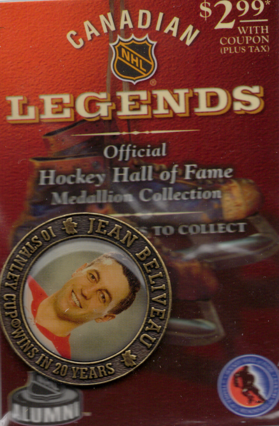 2003-04 NHL Canadian Legends Jean Beliveau Official Hockey Hall of Fame Medallion