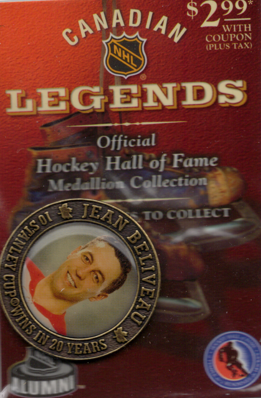 2003-04 NHL Canadian Legends Jean Beliveau Official Hockey Hall of Fame Medallion
