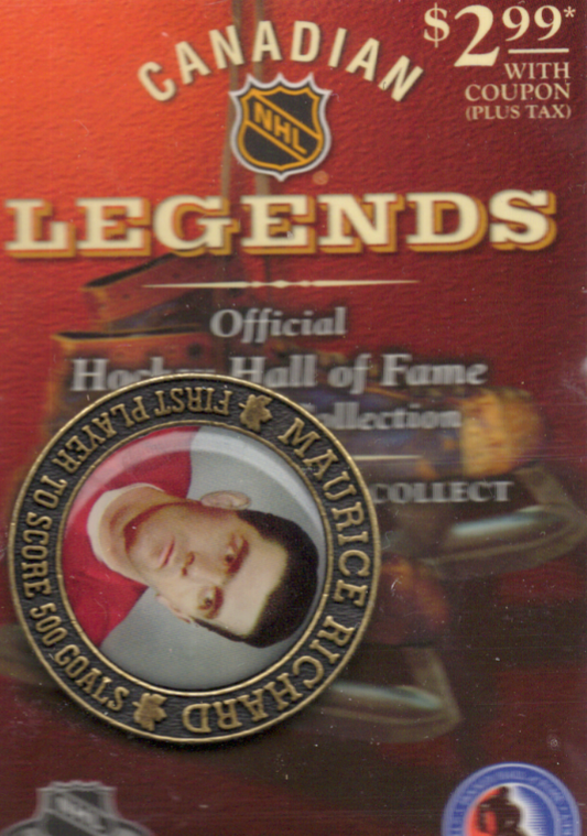2003-04 NHL Canadian Legends Maurice Richard Official Hockey Hall of Fame Medallion