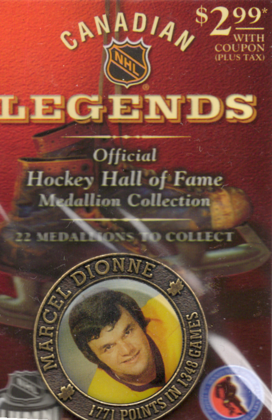 2003-04 NHL Canadian Legends Marcel Dionne Official Hockey Hall of Fame Medallion