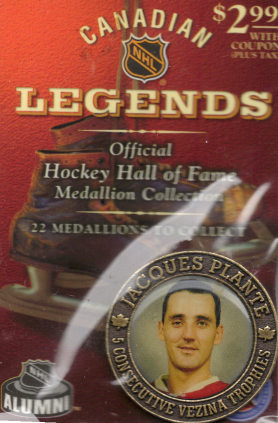 2003-04 NHL Canadian Legends Jacques Plante Official Hockey Hall of Fame Medallion