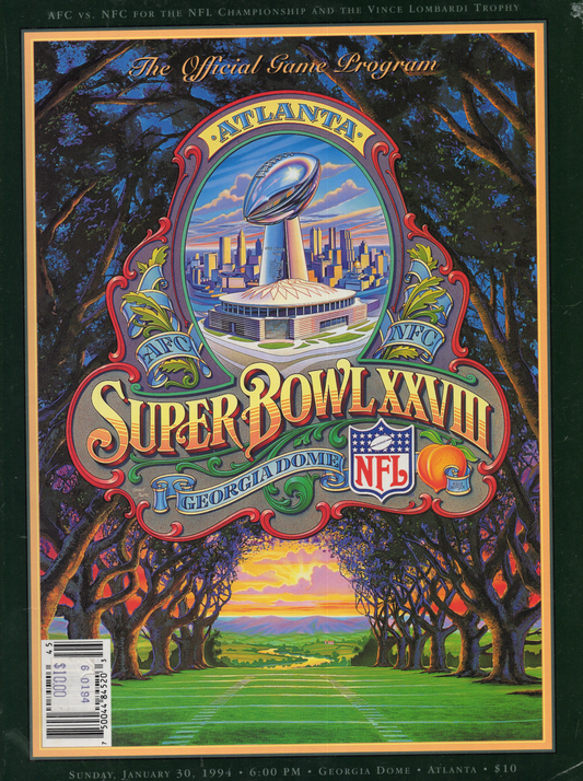 1994 NFL Super Bowl XXVIII Official Game Program (January 30 1994) Buffalo Bills Vs Dallas Cowboys
