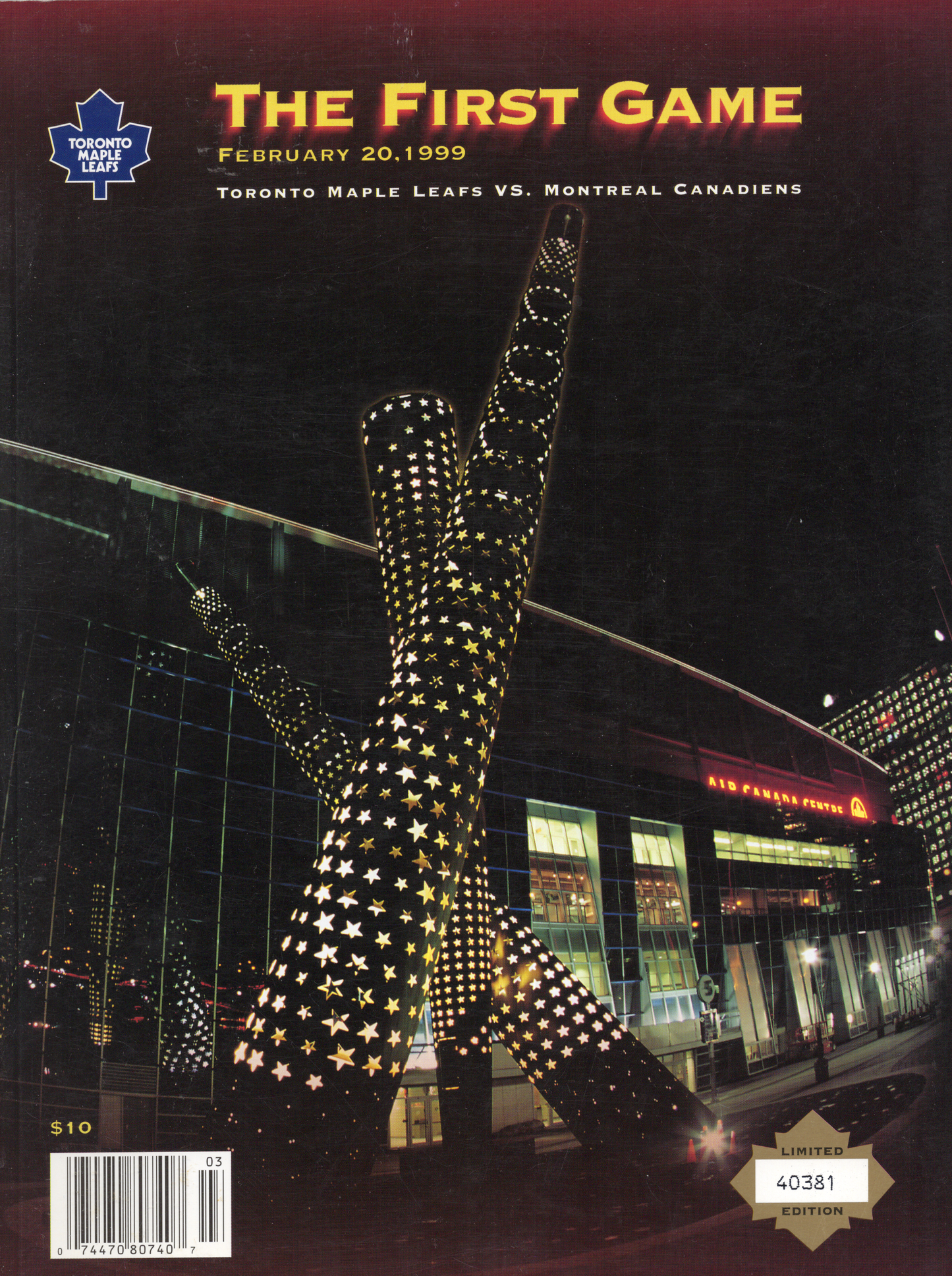 1999 The First Game Official Commemorative Game Program (Feburary 20 1999) Air Canada Centre