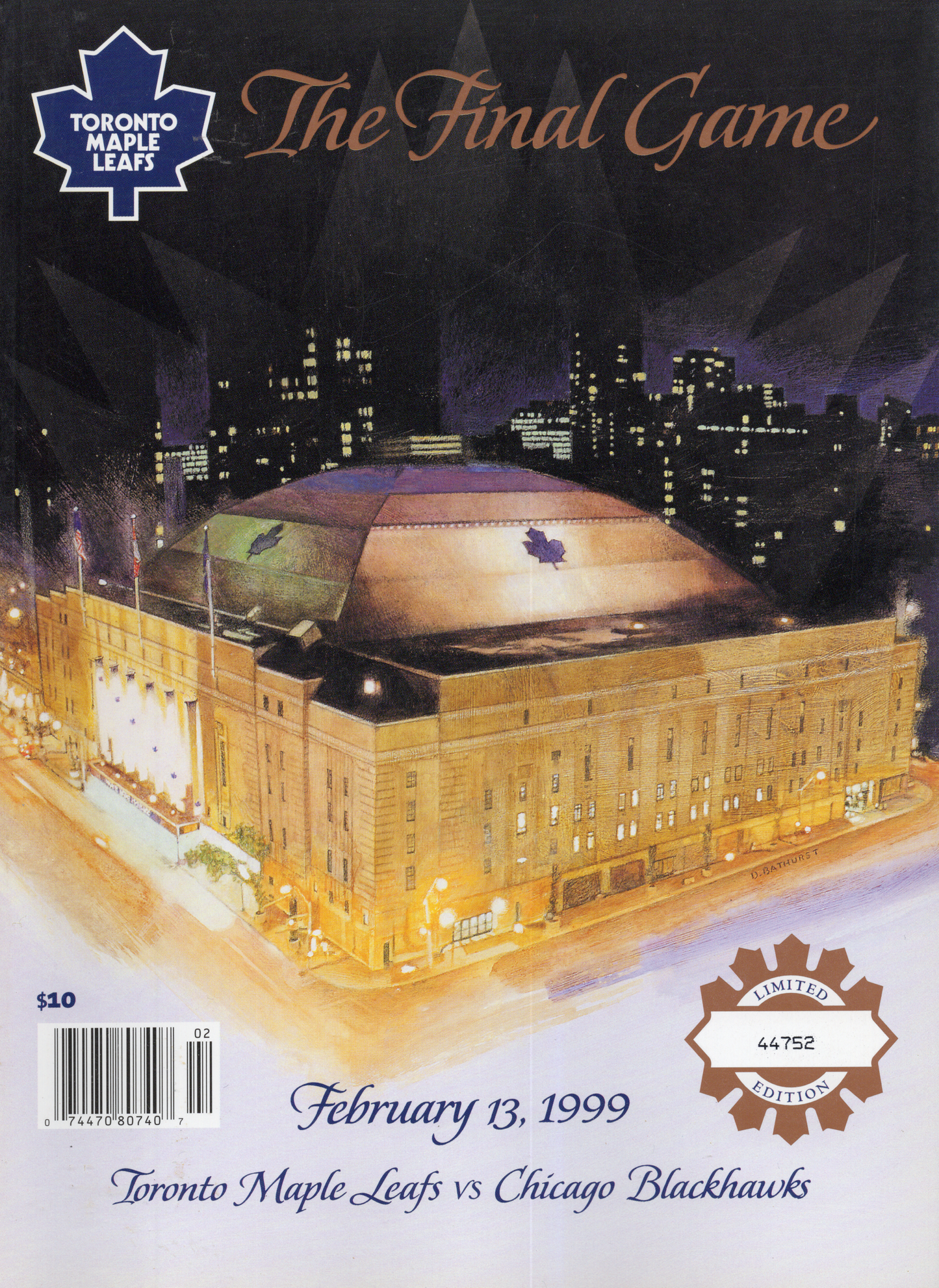1999 The Final Game Official Commemorative Game Program (Feburary 13 1999) Maple Leafs