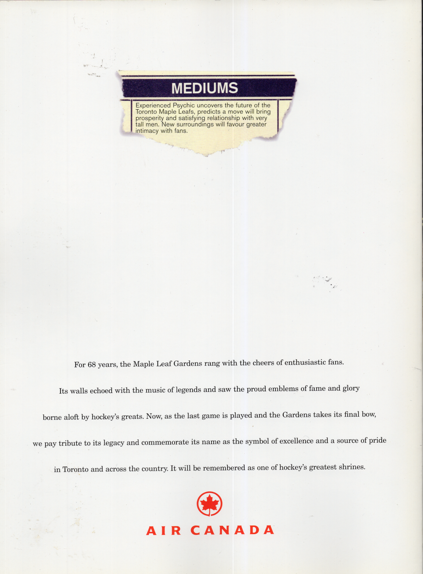 1999 The Final Game Official Commemorative Game Program (Feburary 13 1999)Maple Leaf Gardens