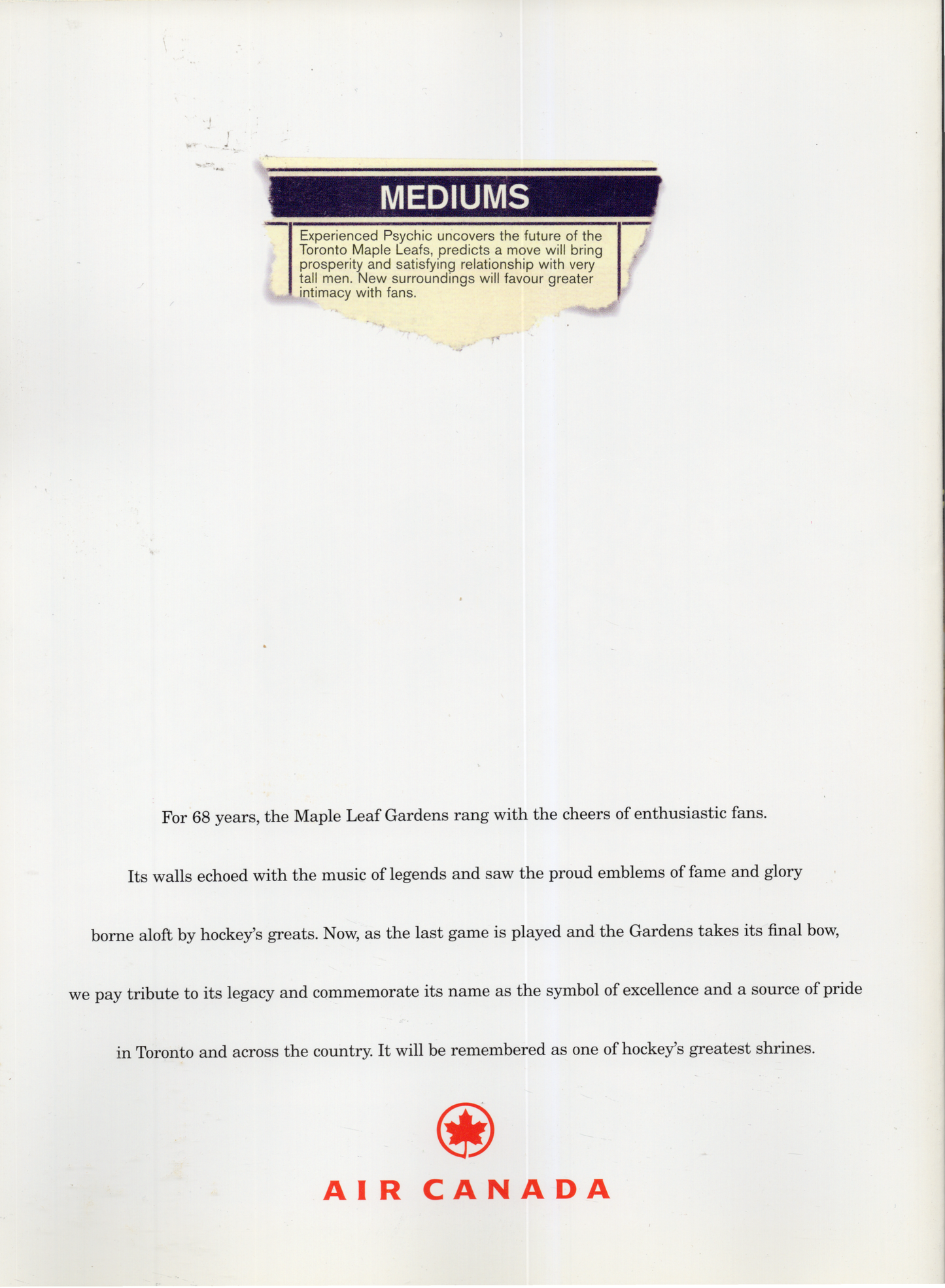 1999 The Final Game Official Commemorative Game Program (Feburary 13 1999) Maple Leafs