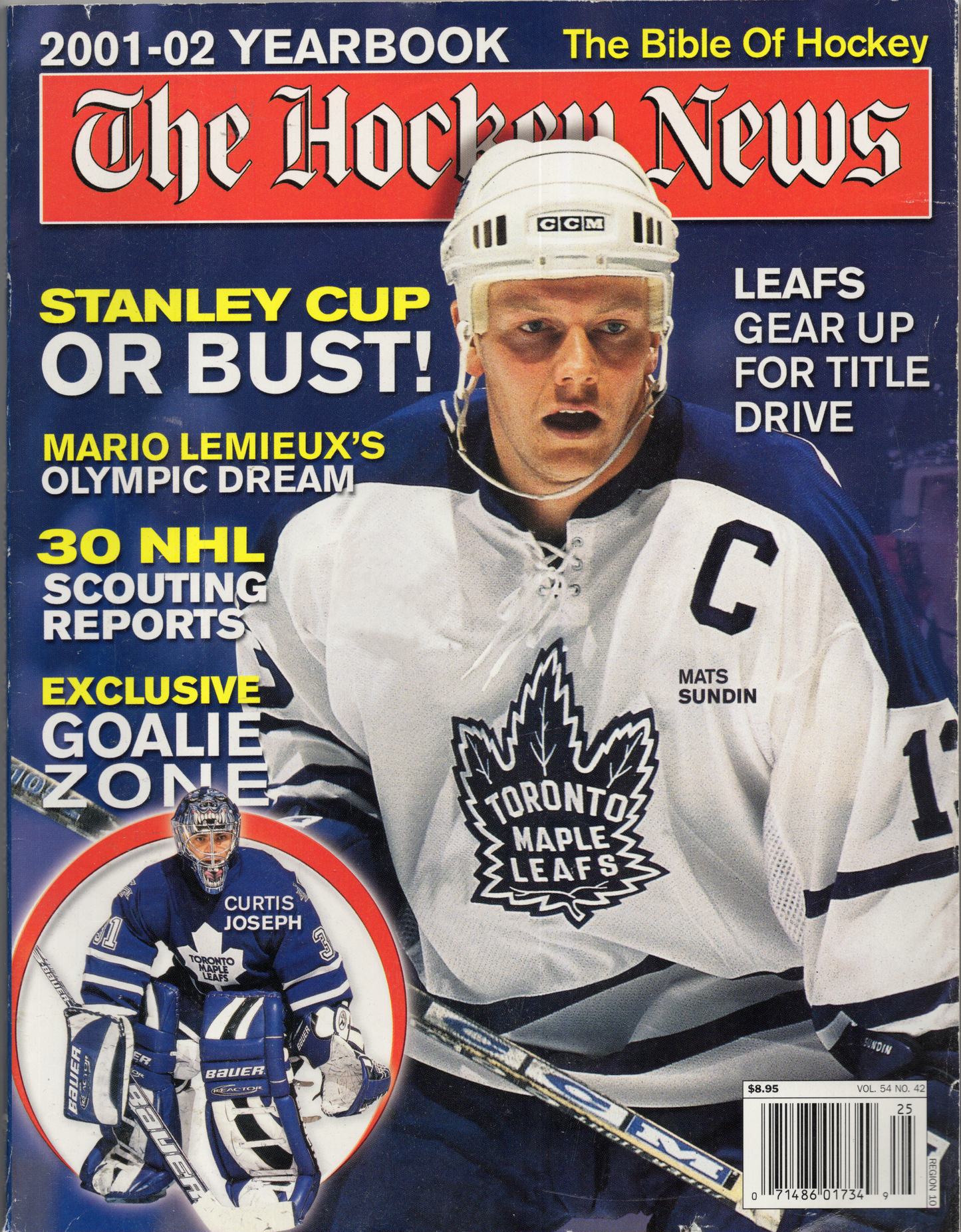2001-02 Hockey News NHL Toronto Maple Leafs Mats Sundin Cover Magazine (Vol.54, No.42)
