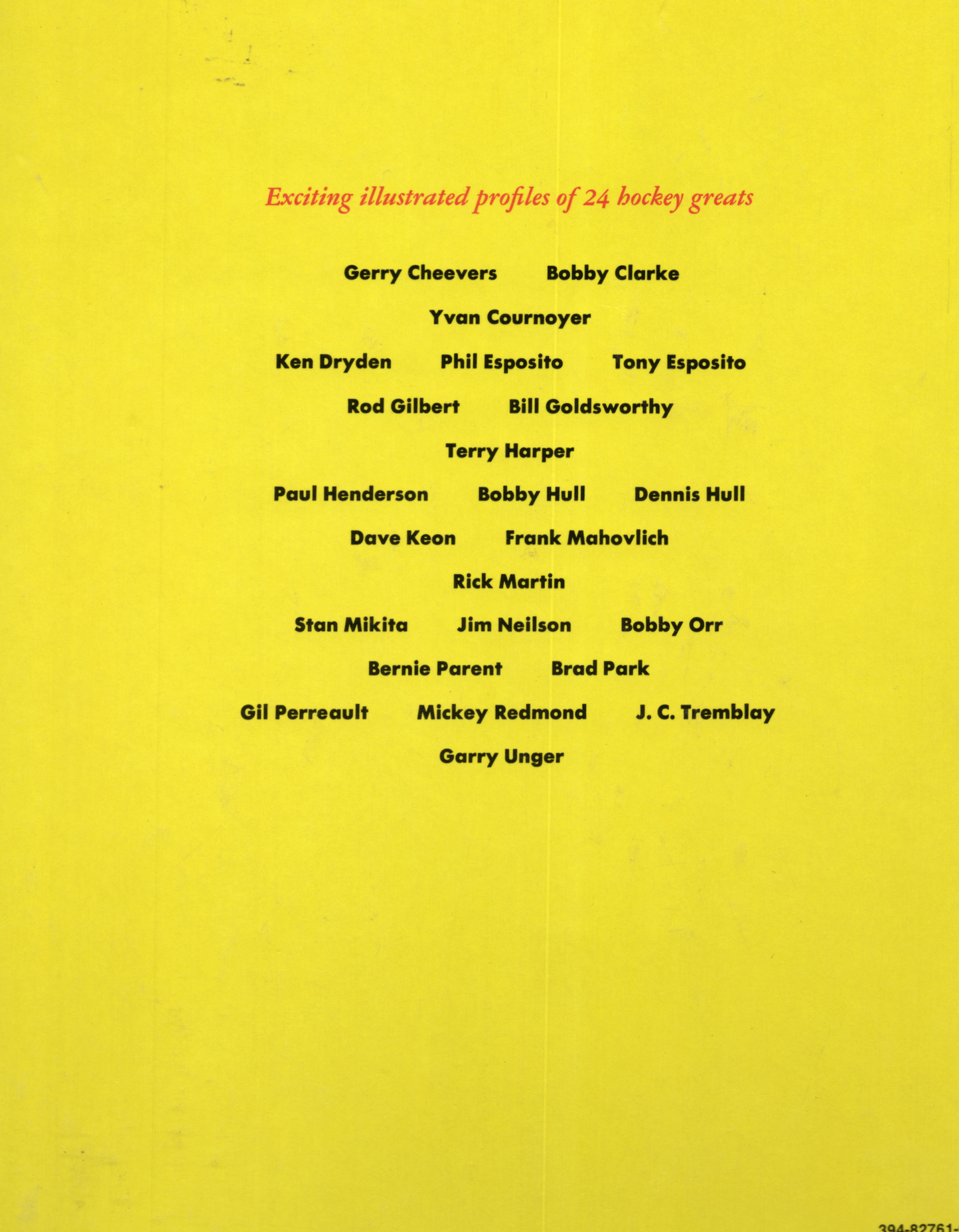 1974 Random House: Pro Hockey Heroes of Today Hardcover Rare Book