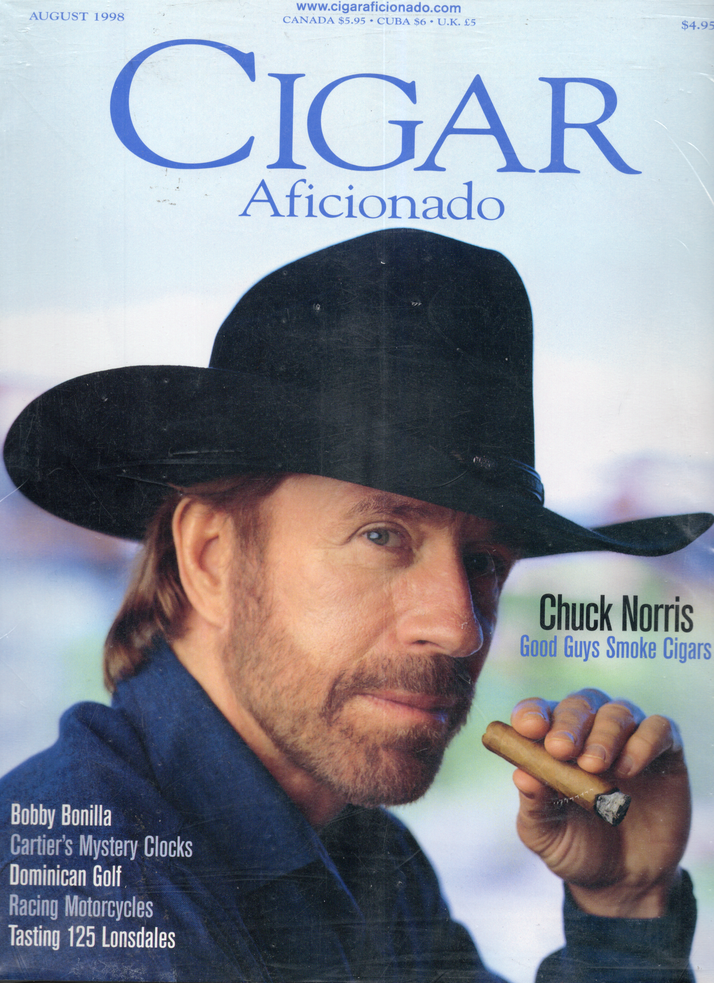 Vintage 1998 Cigar Aficionado: Chuck Norris Celebrity Issue Sealed Magazine
