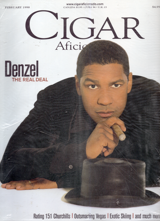 Vintage 1998 Cigar Aficionado: Denzel Washington Celebrity Issue Sealed Magazine