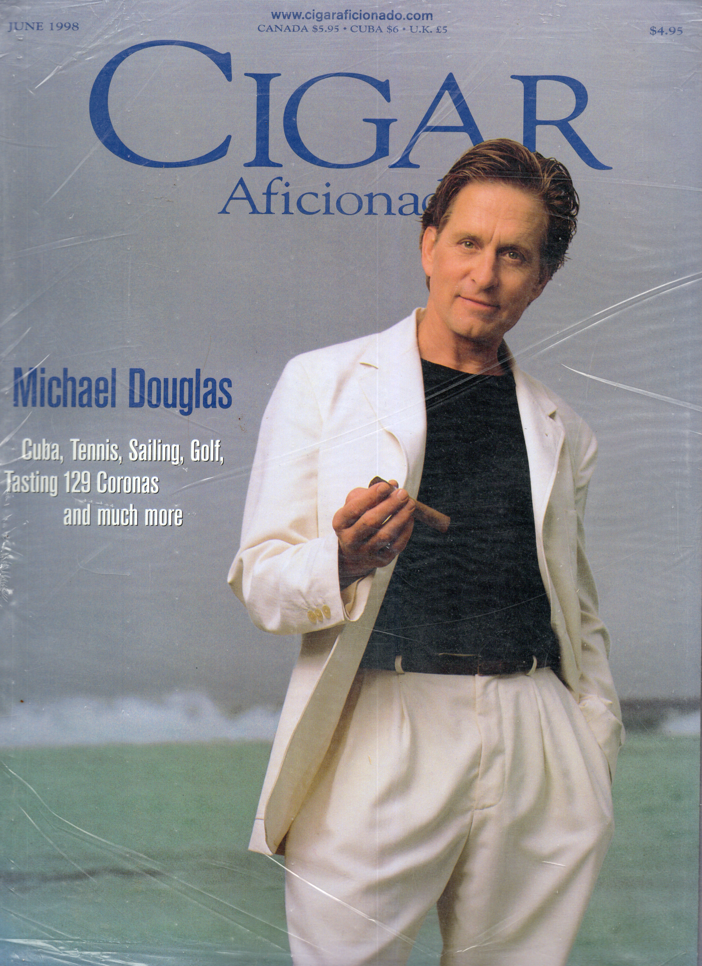 Vintage 1998 Cigar Aficionado: Michael Douglas Celebrity Issue Sealed Magazine