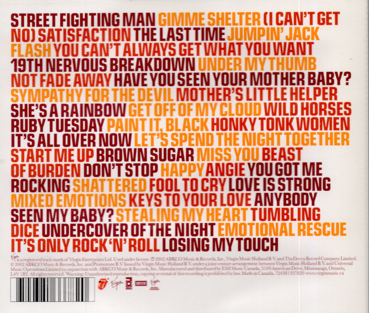 The Rolling Stones Forty Licks (2002) Compilation Album Vintage 2-CD Set