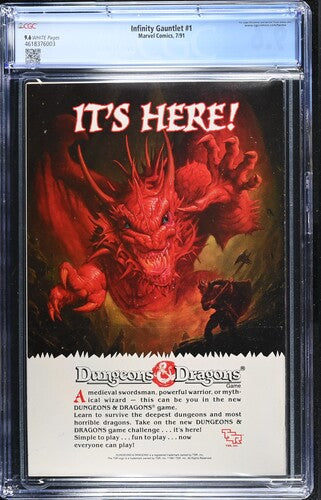 1991 The Infinity Gauntlet #1 Graded Comic Book George Perez Cover CGC 9.6