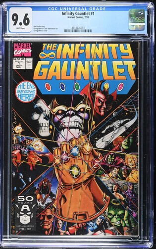 1991 The Infinity Gauntlet #1 Graded Comic Book George Perez Cover CGC 9.6