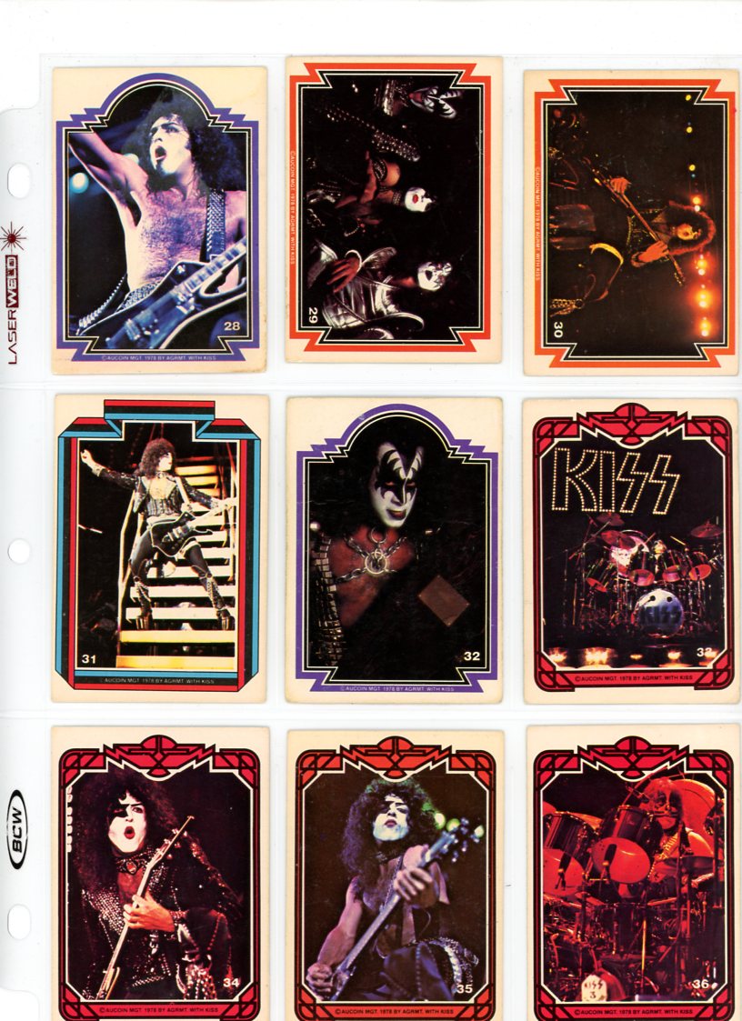 1978 Donruss KISS Series 1 Trading Cards (Complete Set of 66) VG+ Condition Gene Simmons Paul Stanley