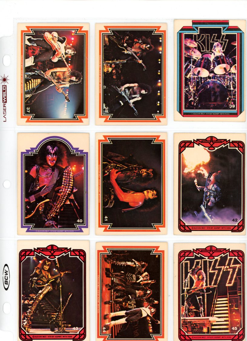 1978 Donruss KISS Series 1 Trading Cards (Complete Set of 66) VG+ Condition Gene Simmons Paul Stanley