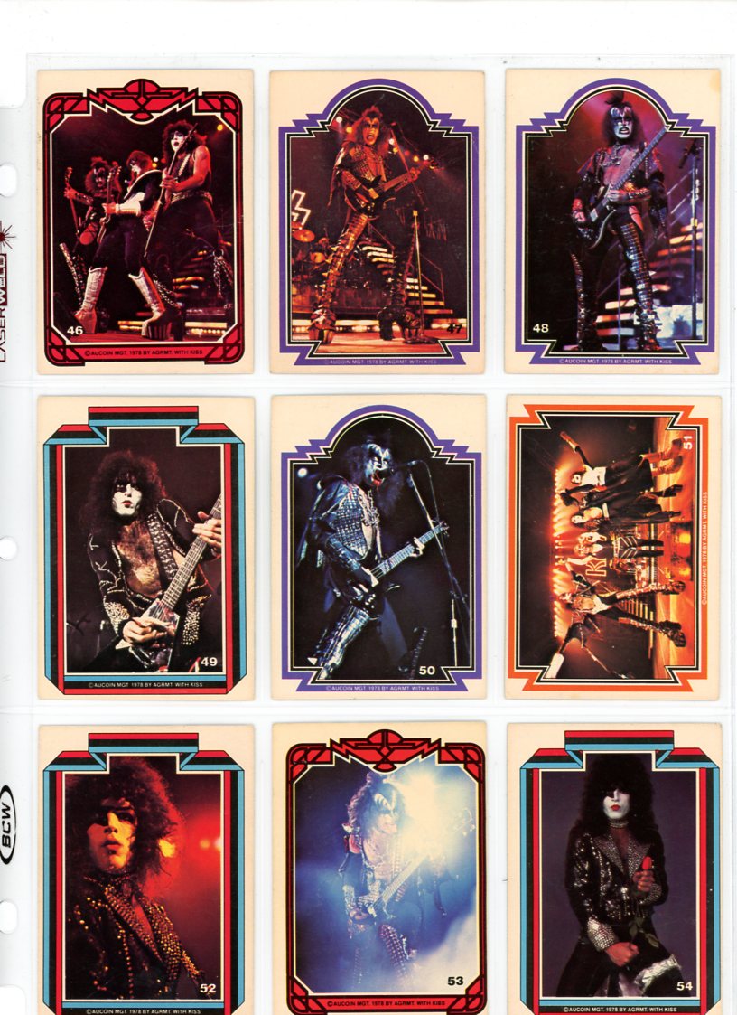 1978 Donruss KISS Series 1 Trading Cards (Complete Set of 66) VG+ Condition Gene Simmons Paul Stanley