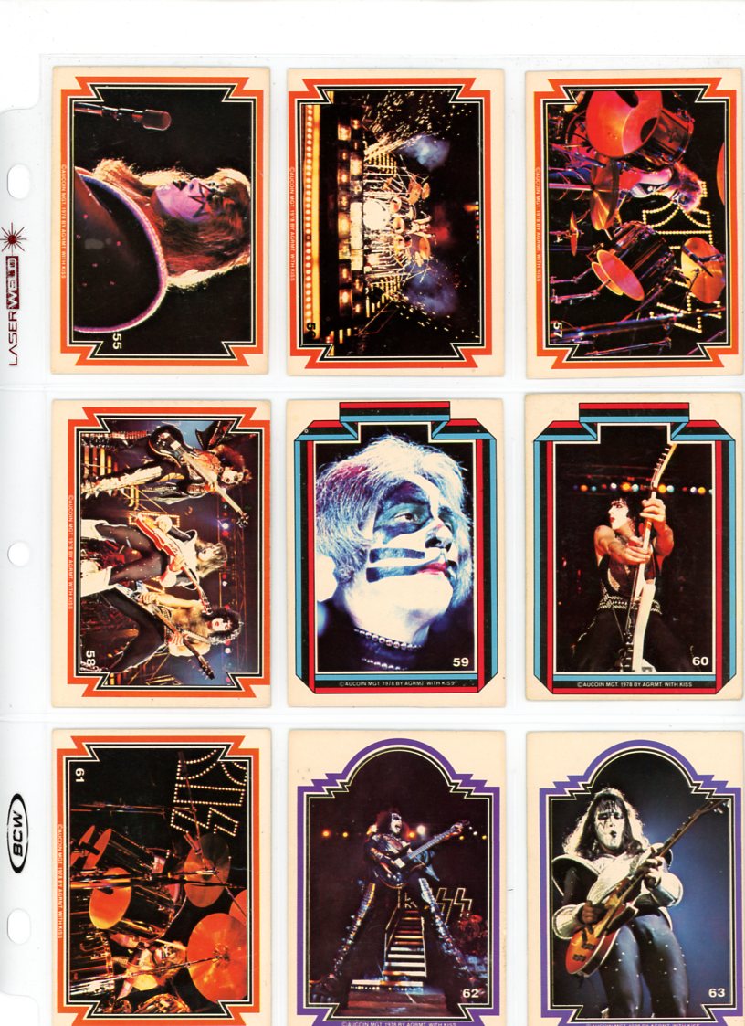 1978 Donruss KISS Series 1 Trading Cards (Complete Set of 66) VG+ Condition Gene Simmons Paul Stanley