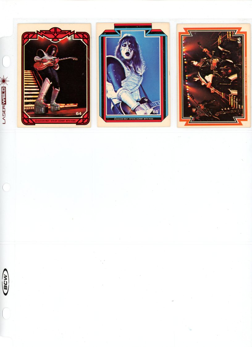 1978 Donruss KISS Series 1 Trading Cards (Complete Set of 66) VG+ Condition Gene Simmons Paul Stanley