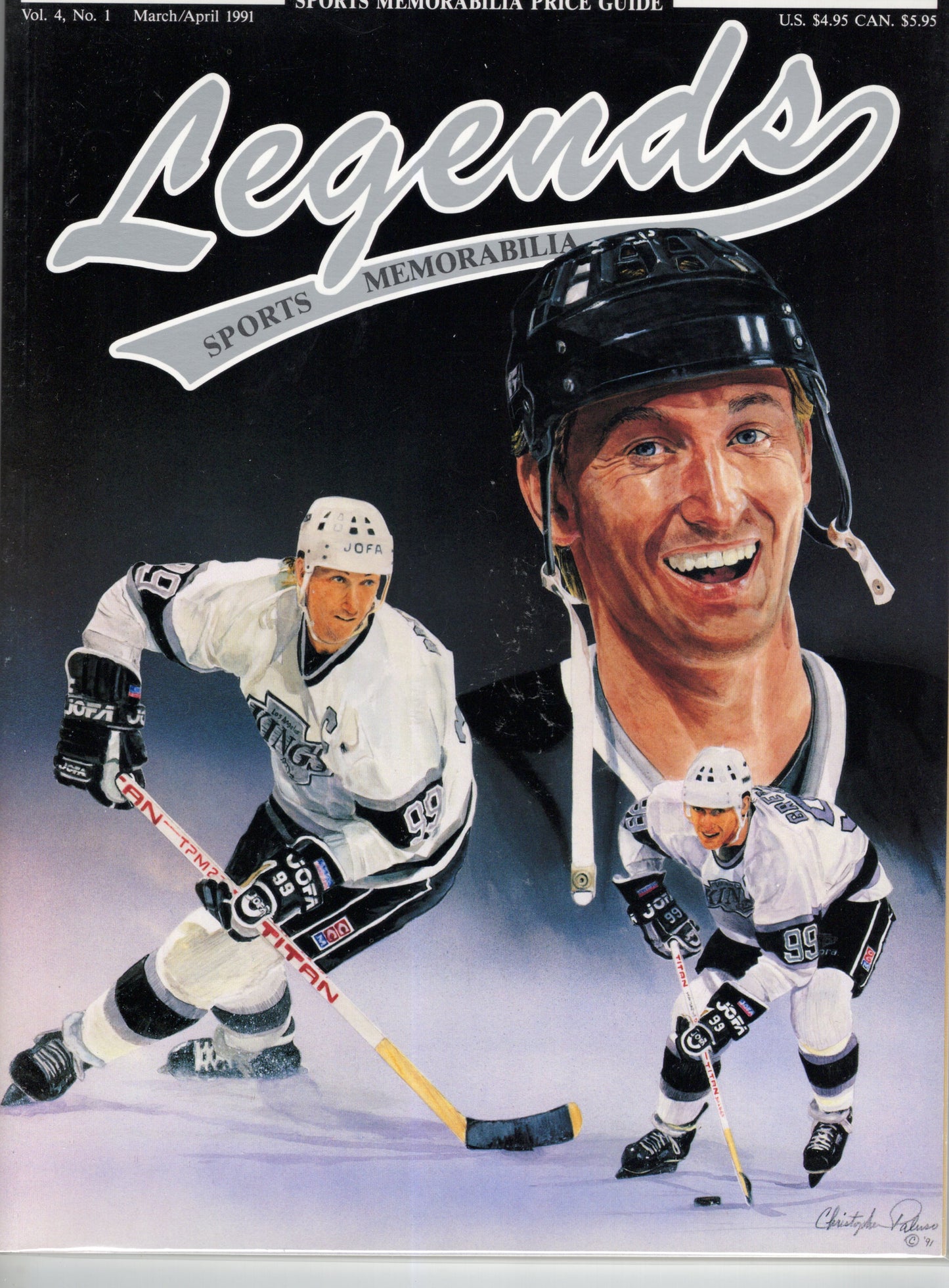 Legends Sports Memorabilia Price Guide Vol 4 No 1 (March/April 1991) Wayne Gretzky Cover